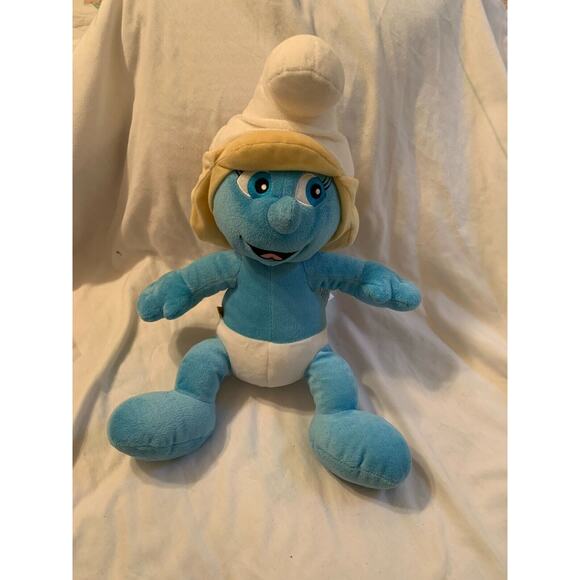 Build A Bear Workshop Smurfette 17" Inches Plush Stuffed Toy White Dress Smurfs - Picture 4 of 12